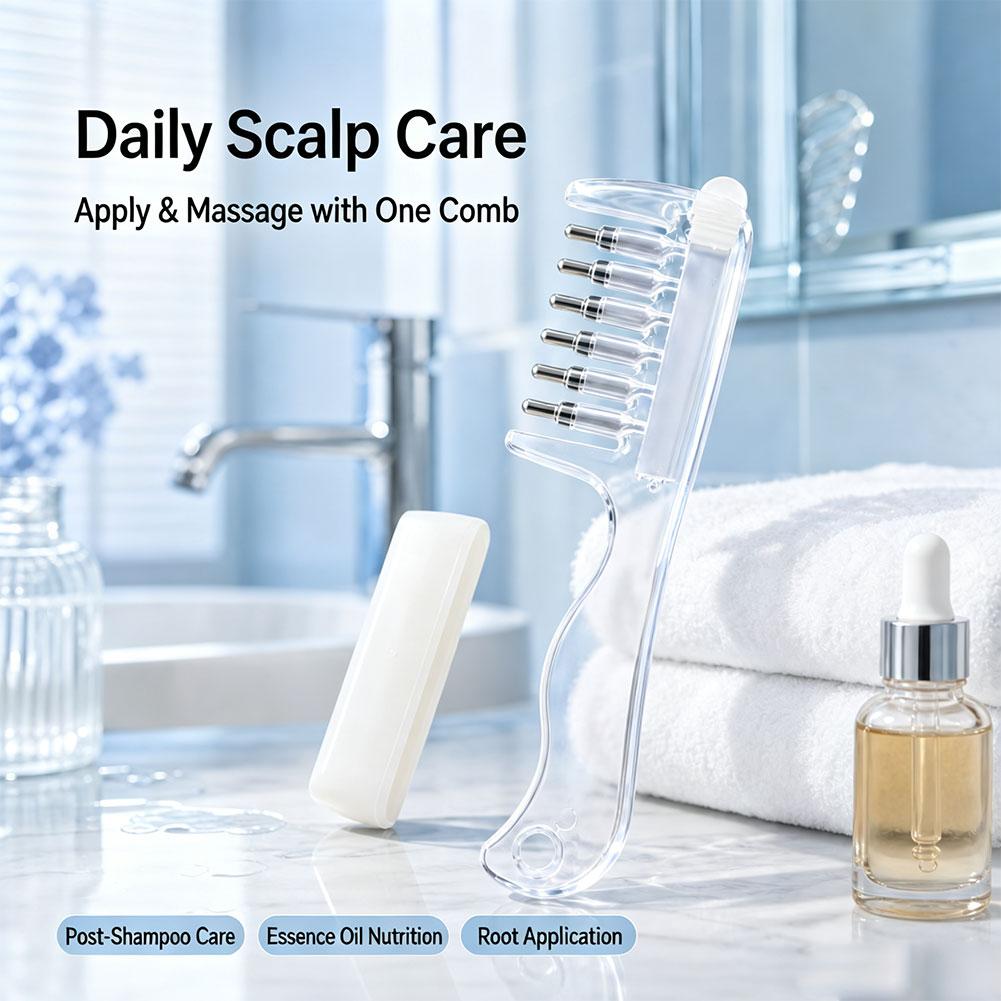 Hair Care - Peine transparente para aplicar líquido en