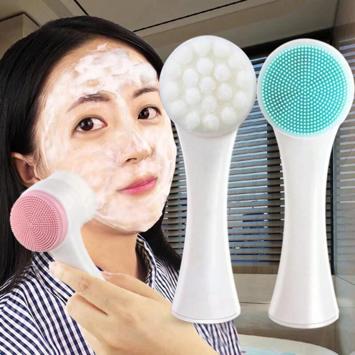 Silicone Face Scrubber Electric - Limpiador Facial de doble cara, cepillo