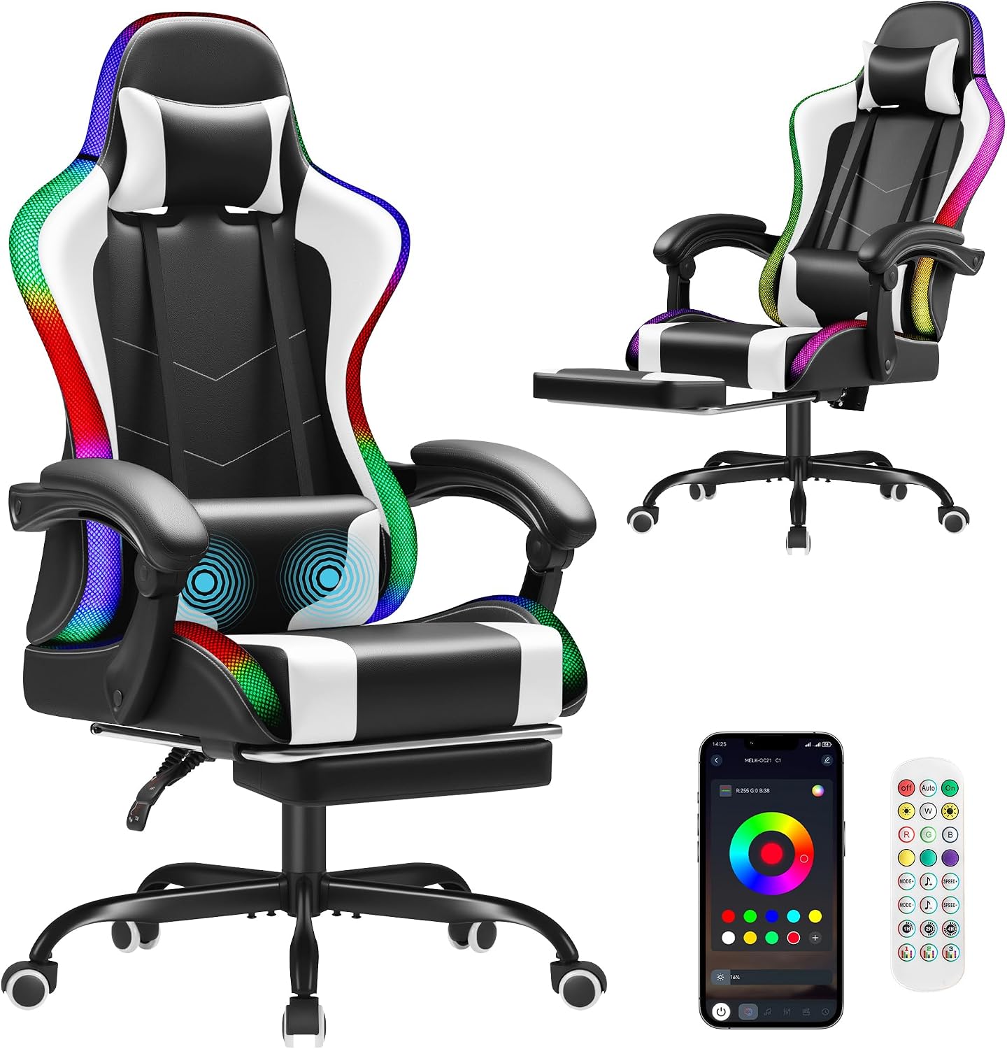 Massage - Silla de juego Homall, silla ergonómica